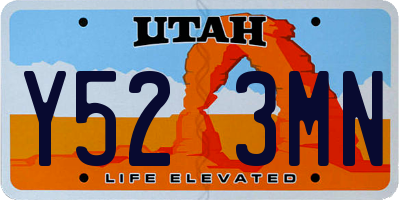 UT license plate Y523MN