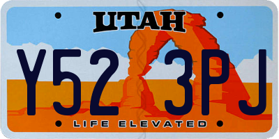 UT license plate Y523PJ