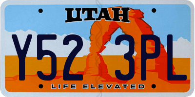 UT license plate Y523PL