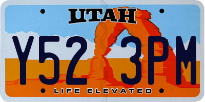 UT license plate Y523PM