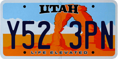 UT license plate Y523PN
