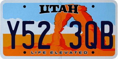 UT license plate Y523QB