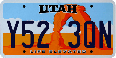 UT license plate Y523QN