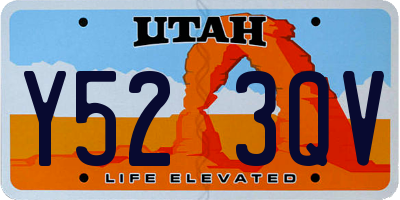 UT license plate Y523QV