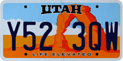 UT license plate Y523QW