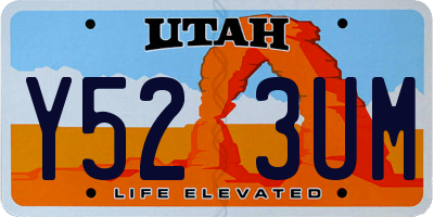 UT license plate Y523UM