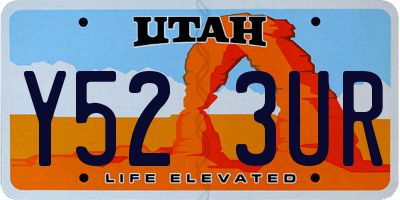 UT license plate Y523UR