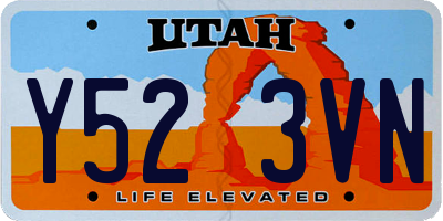 UT license plate Y523VN