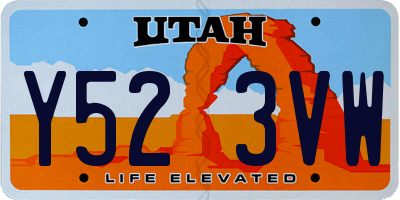 UT license plate Y523VW
