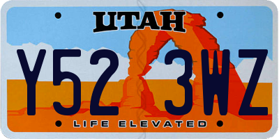 UT license plate Y523WZ