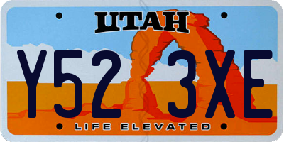 UT license plate Y523XE