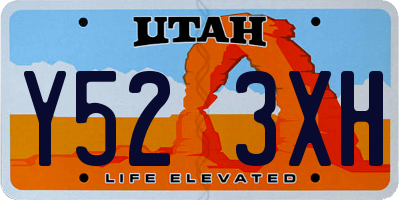 UT license plate Y523XH