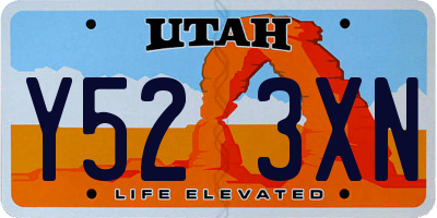 UT license plate Y523XN