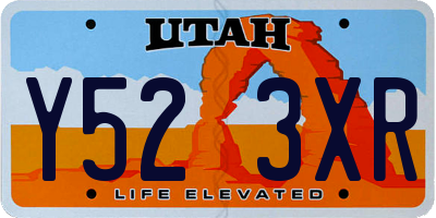 UT license plate Y523XR