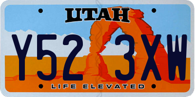 UT license plate Y523XW
