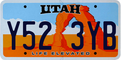 UT license plate Y523YB