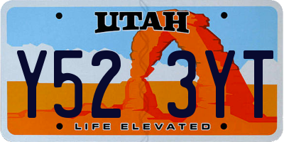 UT license plate Y523YT