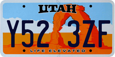UT license plate Y523ZF