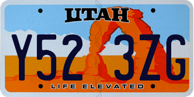 UT license plate Y523ZG