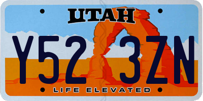 UT license plate Y523ZN