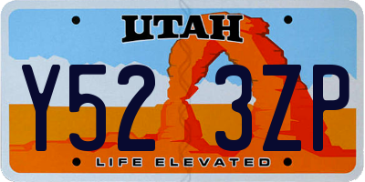 UT license plate Y523ZP