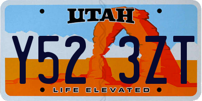 UT license plate Y523ZT