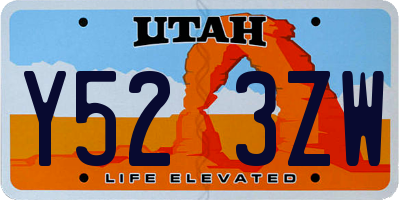 UT license plate Y523ZW