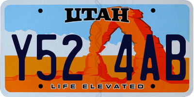 UT license plate Y524AB