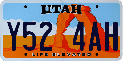 UT license plate Y524AH