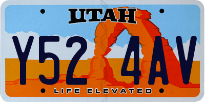 UT license plate Y524AV