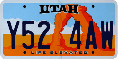 UT license plate Y524AW