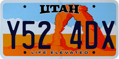UT license plate Y524DX