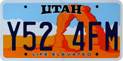 UT license plate Y524FM