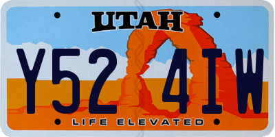 UT license plate Y524IW