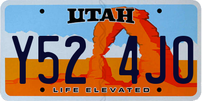 UT license plate Y524JO