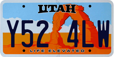 UT license plate Y524LW