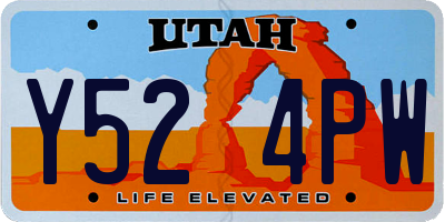 UT license plate Y524PW
