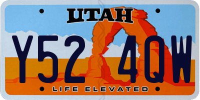 UT license plate Y524QW