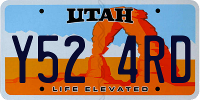 UT license plate Y524RD