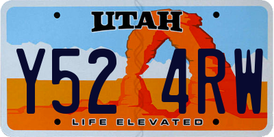 UT license plate Y524RW