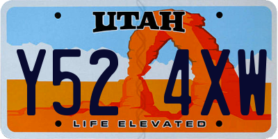 UT license plate Y524XW