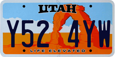 UT license plate Y524YW
