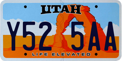 UT license plate Y525AA