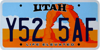 UT license plate Y525AF