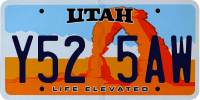 UT license plate Y525AW