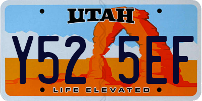 UT license plate Y525EF