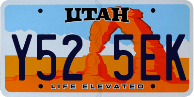 UT license plate Y525EK