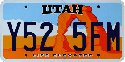 UT license plate Y525FM