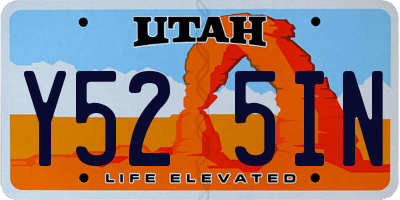 UT license plate Y525IN
