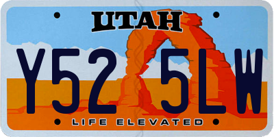 UT license plate Y525LW